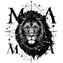 "MAYA" leo constellation tattoo design idea