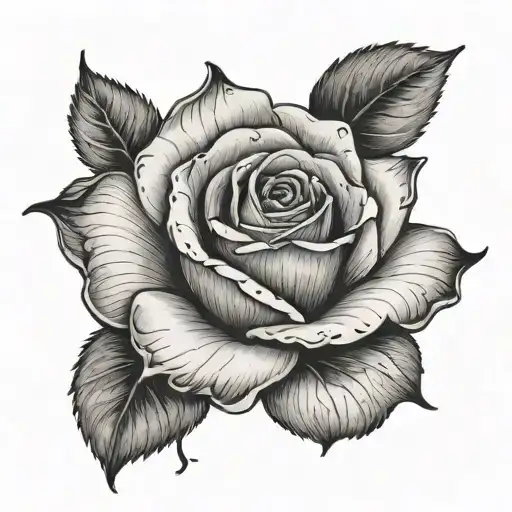 a rose that sheds its petals tattoo design idea