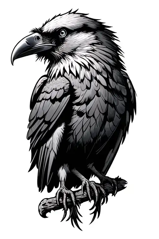 Norse ravens perched tattoo design idea