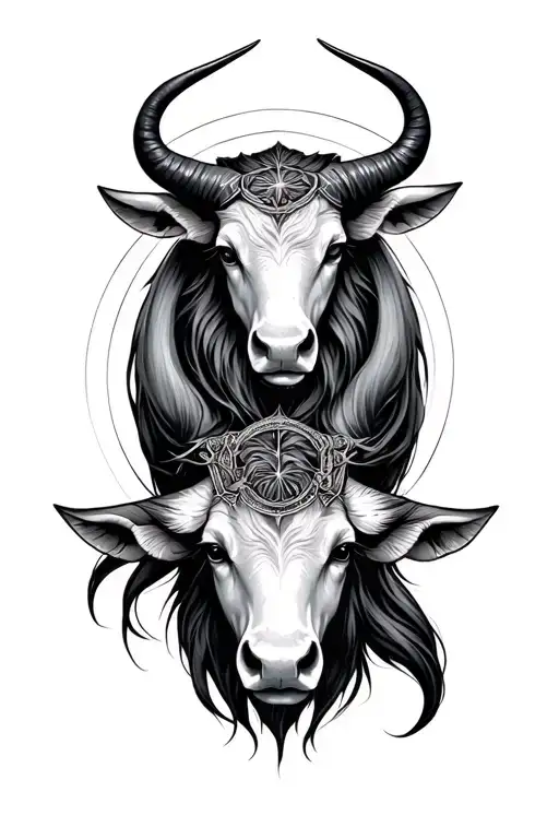 Taurus libra Capricorn zodiac signs tattoo design idea