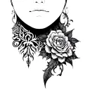 Gothic blackwork neck tattoo tattoo design idea