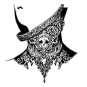 Gothic blackwork neck tattoo tattoo design idea