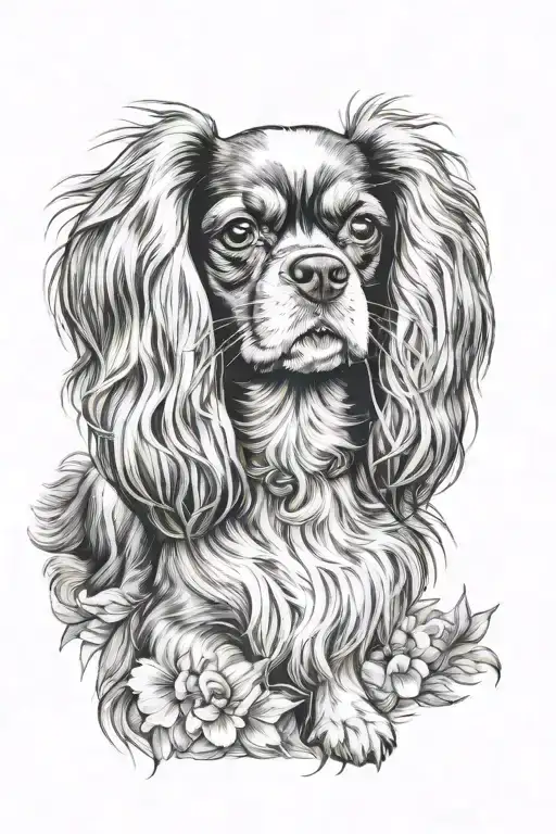 Cavalier King Charles Spaniel tattoo design idea