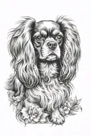 Cavalier King Charles Spaniel tattoo design idea