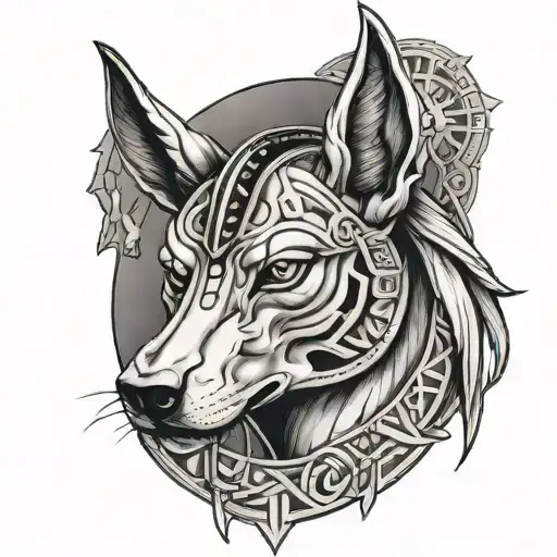 anubis, cicla, libra zodiac sign tattoo design idea