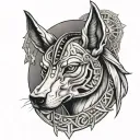 anubis, cicla, libra zodiac sign tattoo design idea
