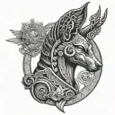 anubis, cicla, libra zodiac sign tattoo design idea