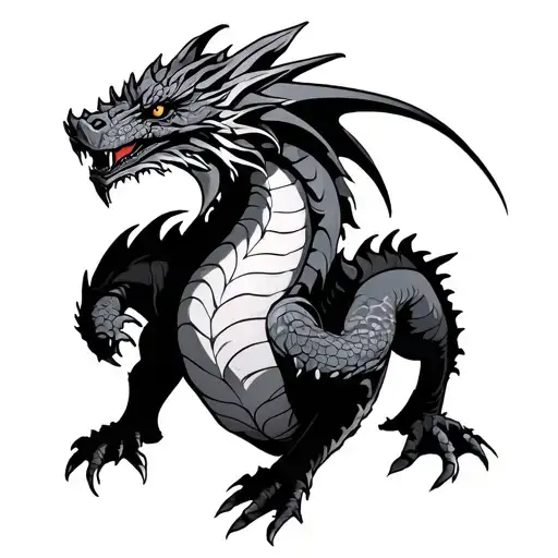 demon dragon tattoo design idea