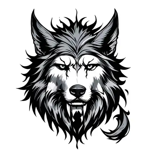 Hati And Skoll tattoo design idea