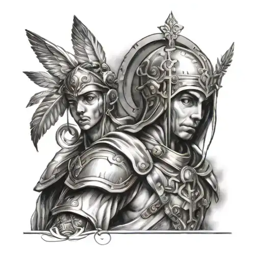 christian saint raphael tattoo design idea