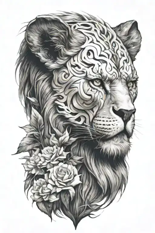 strength courage tattoo design idea