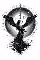 Libra Sagittarius constellation tattoo design idea