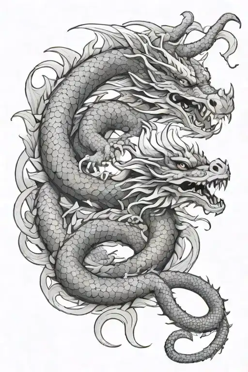 Japanese water dragon tattoo design idea