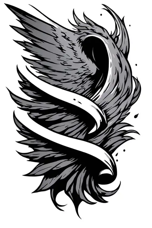 angle falling tattoo design idea
