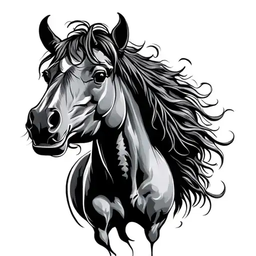 mustang tattoo design idea