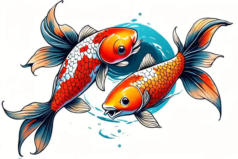 koi fish yin yang tattoo design idea