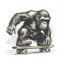 Skate Ape Skating tattoo design idea