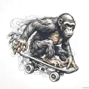 Skate Ape Skating tattoo design idea