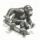 Skate Ape Skating tattoo design idea