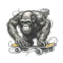 Skate Ape Skating tattoo design idea