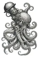 steampunk octopus tentacles tattoo design idea