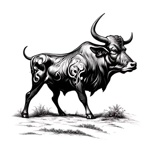 Taurus bull tattoo design idea