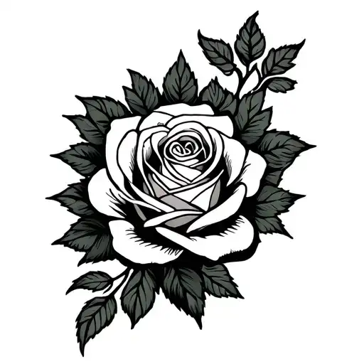 roses gothic tattoo design idea