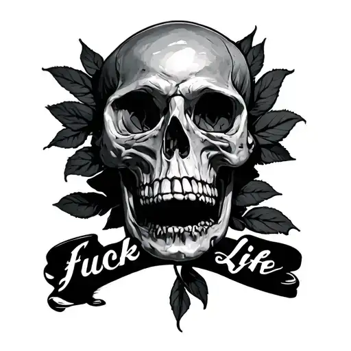 fuck life tattoo design idea