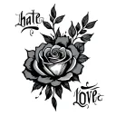 hate love tattoo design idea
