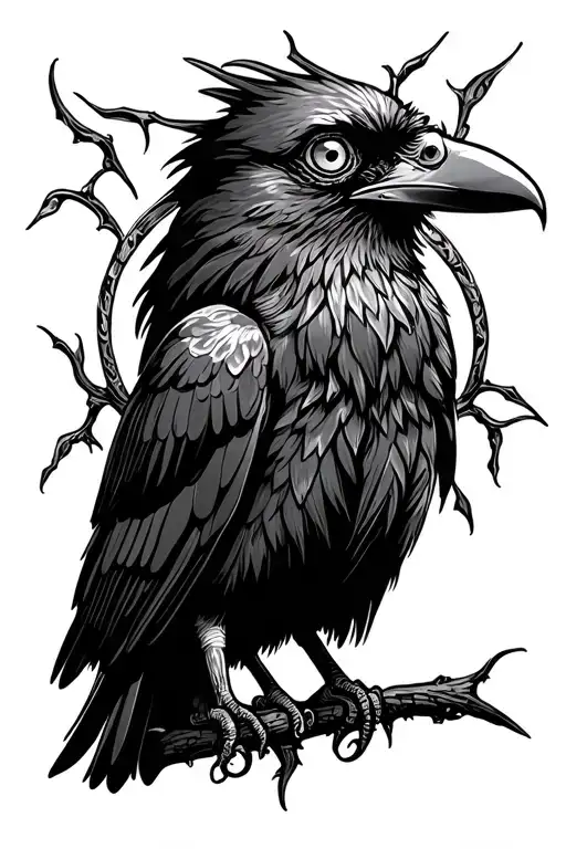 three eyed Raven traditional style tattoo tattoo design idea