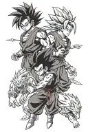 gohan ssj2 and team university of chile in a tattoo tattoo design idea
