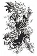 gohan ssj2 and team university of chile in a tattoo tattoo design idea