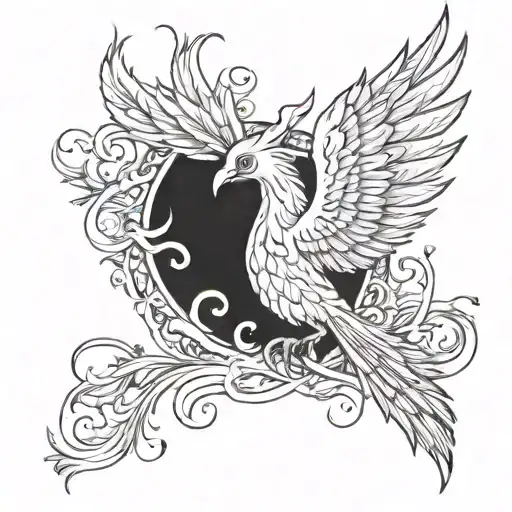 infant daughter reborn single phoenix tattoo rising from the ashes tattoo design idea