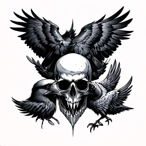 Omerta with crows head tattoo design idea