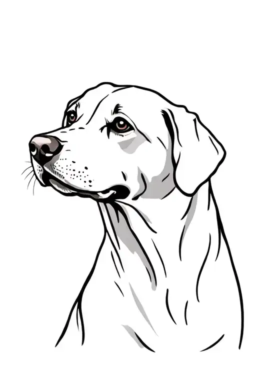Labrador dog and Weimaraner dog print tattoo design idea