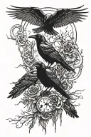 death, crows, moon, gothic inspired tattoo tattoo design idea