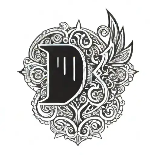 letter U logo transformed tattoo design idea