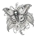 a moth with vines around it tattoo design idea