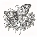 a moth with vines around it tattoo design idea