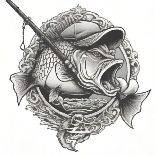 fishing stronger the more faithful dad memorial tattoo design idea