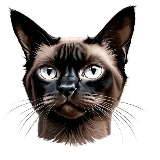 tuff siamese cat tattoo design idea