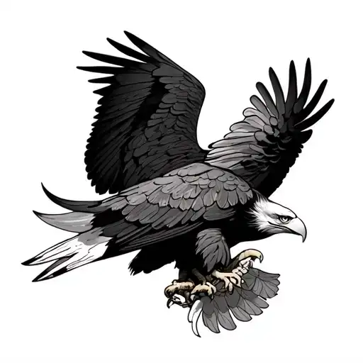 torogoz and bald eagle perched tattoo design idea
