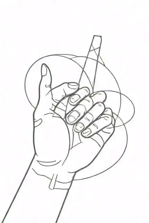 abstract minimalist tattoo on hand with meaning: sport, mind, transformation tattoo design idea