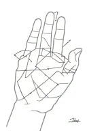 abstract minimalist tattoo on hand with meaning: sport, mind, transformation tattoo design idea