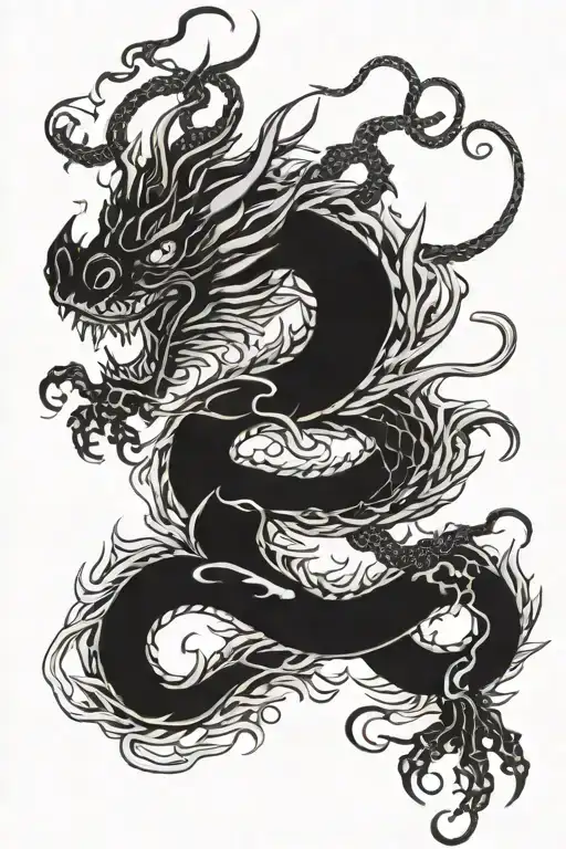 red Chinese dragon tattoo design idea