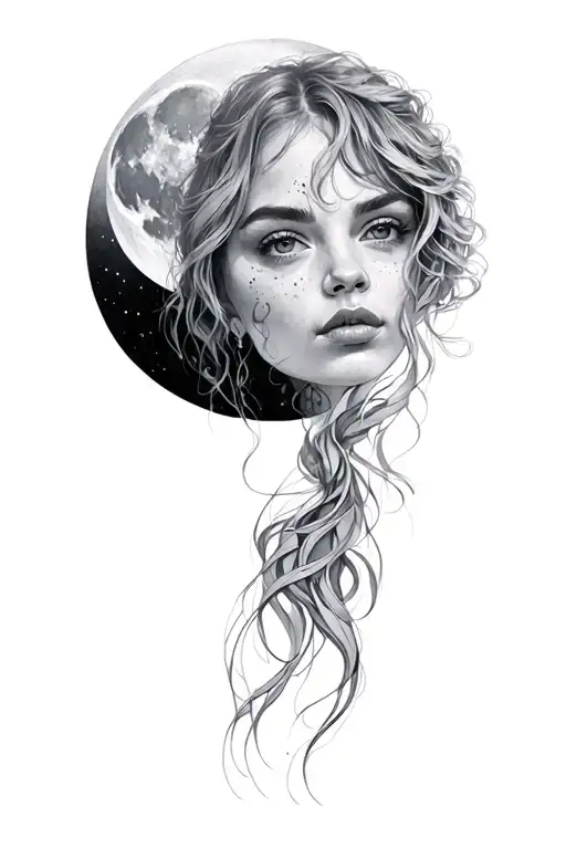 Sydney Sweeney with moon tattoo design idea