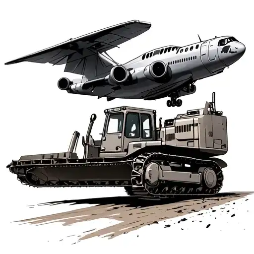 Stanislav Petrov, and upsidedown airplane and a bulldozer tattoo design idea
