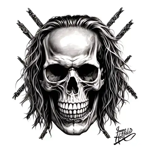 SKULL + SILOUHAITE DE James Hetfield tattoo design idea