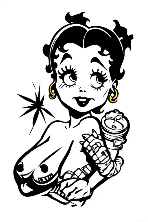 gangster popeye betty boop felix tattoo design idea