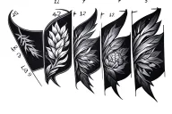 PromptIllustrate a arm band tattoo. Dimension is 12 inch length and 2 inch width. The concept is depicting 5 natural  tattoo design idea